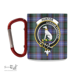 Scottish Hunter Family Crest and Violet - Green Tartan Personalized Coffee Mugs Scotland Gifts Scottish Plaid Tartan Plaid