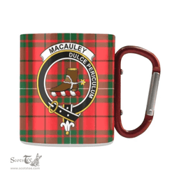 Scottish Macaulay Family Crest and Red - Green Tartan Personalized Coffee Mugs Scotland Gifts Scottish Plaid Tartan Plaid