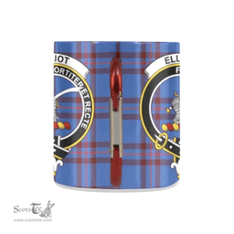 Scottish Elliot Family Crest and Blue Tartan Personalized Coffee Mugs Scotland Gifts Scottish Plaid Tartan Plaid
