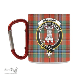 Scottish Maclean Of Duart Family Crest and Orange Tartan Personalized Coffee Mugs Scotland Gifts Scottish Plaid Tartan Plaid