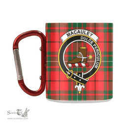 Scottish Macaulay Family Crest and Red - Green Tartan Personalized Coffee Mugs Scotland Gifts Scottish Plaid Tartan Plaid