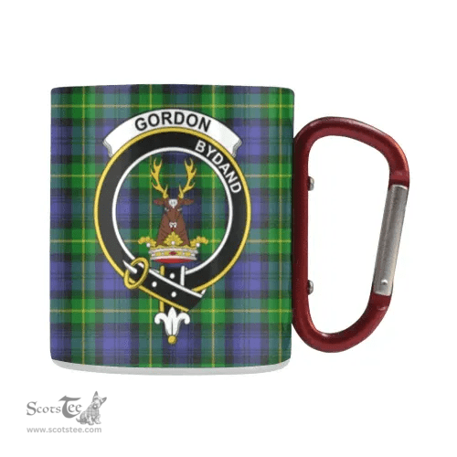 Scottish Gordon Family Crest and Green - Blue Tartan Personalized Coffee Mugs Scotland Gifts Scottish Plaid Tartan Plaid