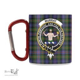 Scottish Murray Of Atholl Family Crest and Blue - Green Tartan Personalized Coffee Mugs Scotland Gifts Scottish Plaid Tartan Plaid