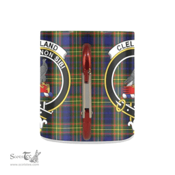 Scottish Clelland  Family Crest Personalized Coffee Mugs Scotland Gifts Scottish Plaid Tartan Plaid