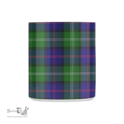Scottish Macthomas Family Crest and Green - Blue Tartan Personalized Coffee Mugs Scotland Gifts Scottish Plaid Tartan Plaid