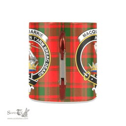 Scottish Macquarrie Family Crest and Red Tartan Personalized Coffee Mugs Scotland Gifts Scottish Plaid Tartan Plaid