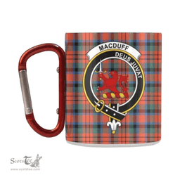 Scottish Macduff Family Crest and Orange - Green Tartan Personalized Coffee Mugs Scotland Gifts Scottish Plaid Tartan Plaid