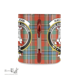 Scottish Maclean Of Duart Family Crest and Orange Tartan Personalized Coffee Mugs Scotland Gifts Scottish Plaid Tartan Plaid