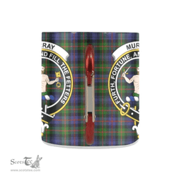 Scottish Murray Of Atholl Family Crest and Blue - Green Tartan Personalized Coffee Mugs Scotland Gifts Scottish Plaid Tartan Plaid