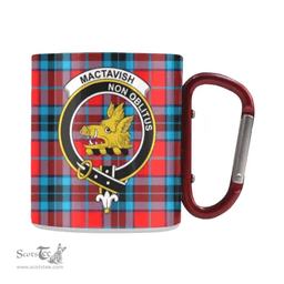 Scottish Mactavish Family Crest and Red - Blue Tartan Personalized Coffee Mugs Scotland Gifts Scottish Plaid Tartan Plaid