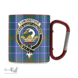 Scottish Edmonstone Family Crest and Green - Blue Tartan Personalized Coffee Mugs Scotland Gifts Scottish Plaid Tartan Plaid