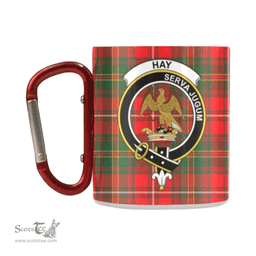 Scottish Hay Family Crest and Red - Green Tartan Personalized Coffee Mugs Scotland Gifts Scottish Plaid Tartan Plaid