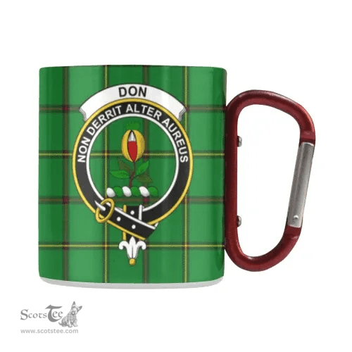 Scottish Don Tribe-Of-Mar Family Crest and Green Tartan Personalized Coffee Mugs Scotland Gifts Scottish Plaid Tartan Plaid