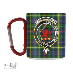 Scottish Farquharson Family Crest and Green - Blue Tartan Personalized Coffee Mugs Scotland Gifts Scottish Plaid Tartan Plaid