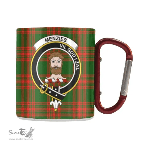 Scottish Menzies Green Family Crest and Red - Green Tartan Personalized Coffee Mugs Scotland Gifts Scottish Plaid Tartan Plaid