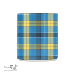 Scottish Laing Family Crest and Blue Tartan Personalized Coffee Mugs Scotland Gifts Scottish Plaid Tartan Plaid