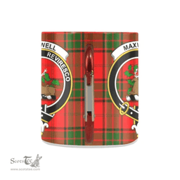 Scottish Maxwell Family Crest and Red - Green Tartan Personalized Coffee Mugs Scotland Gifts Scottish Plaid Tartan Plaid
