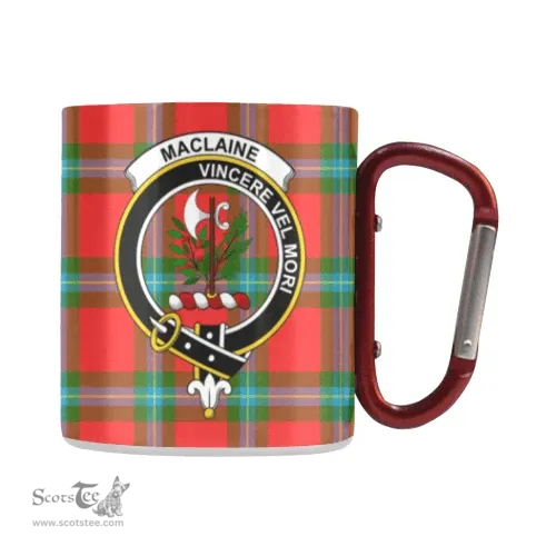 Scottish Maclaine Of Loch Buie Family Crest and Red Tartan Personalized Coffee Mugs Scotland Gifts Scottish Plaid Tartan Plaid