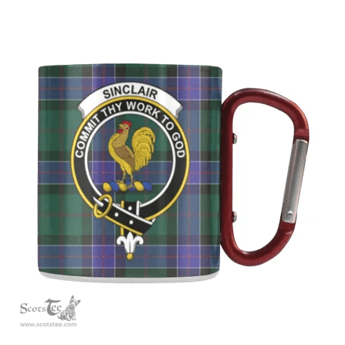 Scottish Sinclair Hunting Family Crest and Green - Blue Tartan Personalized Coffee Mugs Scotland Gifts Scottish Plaid Tartan Plaid