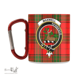 Scottish Maxwell Family Crest and Red - Green Tartan Personalized Coffee Mugs Scotland Gifts Scottish Plaid Tartan Plaid