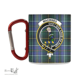 Scottish Macinnes Family Crest and Blue - Green Tartan Personalized Coffee Mugs Scotland Gifts Scottish Plaid Tartan Plaid