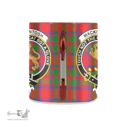 Scottish Mackintosh Family Crest and Red - Green Tartan Personalized Coffee Mugs Scotland Gifts Scottish Plaid Tartan Plaid