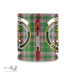 Scottish Gray Hunting Family Crest and Green Tartan Personalized Coffee Mugs Scotland Gifts Scottish Plaid Tartan Plaid