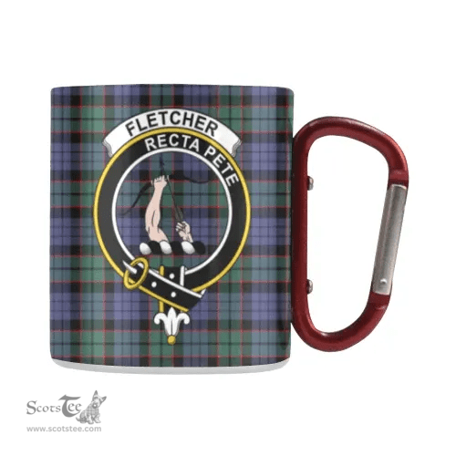 Scottish Fletcher Family Crest and Violet - Green Tartan Personalized Coffee Mugs Scotland Gifts Scottish Plaid Tartan Plaid