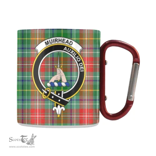 Scottish Muirhead Family Crest and Red - Green Tartan Personalized Coffee Mugs Scotland Gifts Scottish Plaid Tartan Plaid