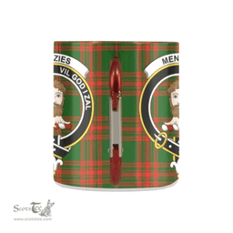 Scottish Menzies Green Family Crest and Red - Green Tartan Personalized Coffee Mugs Scotland Gifts Scottish Plaid Tartan Plaid
