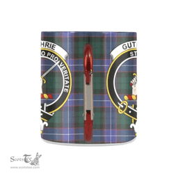 Scottish Guthrie Family Crest and Violet - Green Tartan Personalized Coffee Mugs Scotland Gifts Scottish Plaid Tartan Plaid