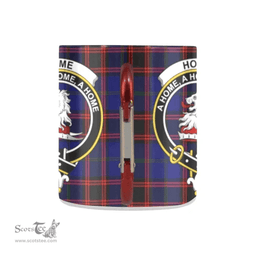 Scottish Home Family Crest and Blue - Red Tartan Personalized Coffee Mugs Scotland Gifts Scottish Plaid Tartan Plaid