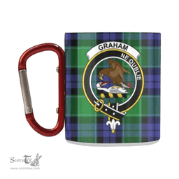 Scottish Graham Of Menteith Family Crest and Blue - Green Tartan Personalized Coffee Mugs Scotland Gifts Scottish Plaid Tartan Plaid