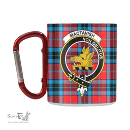 Scottish Mactavish Family Crest and Red - Blue Tartan Personalized Coffee Mugs Scotland Gifts Scottish Plaid Tartan Plaid