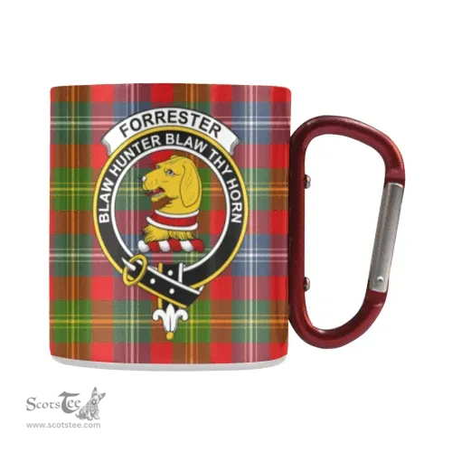 Scottish Forrester Family Crest and Red - Green Tartan Personalized Coffee Mugs Scotland Gifts Scottish Plaid Tartan Plaid
