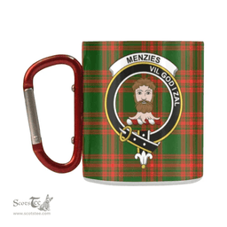 Scottish Menzies Green Family Crest and Red - Green Tartan Personalized Coffee Mugs Scotland Gifts Scottish Plaid Tartan Plaid