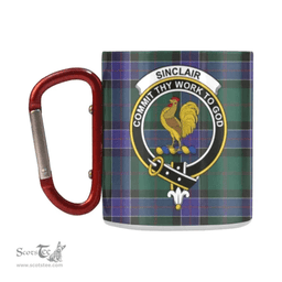 Scottish Sinclair Hunting Family Crest and Green - Blue Tartan Personalized Coffee Mugs Scotland Gifts Scottish Plaid Tartan Plaid