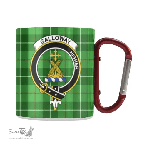 Scottish Galloway District Family Crest and Green Tartan Personalized Coffee Mugs Scotland Gifts Scottish Plaid Tartan Plaid