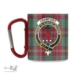 Scottish Crawford Family Crest and Red - Green Tartan Personalized Coffee Mugs Scotland Gifts Scottish Plaid Tartan Plaid
