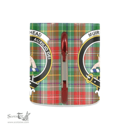 Scottish Muirhead Family Crest and Red - Green Tartan Personalized Coffee Mugs Scotland Gifts Scottish Plaid Tartan Plaid