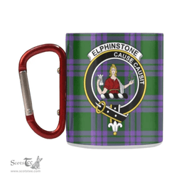 Scottish Elphinstone Family Crest and Green - Pink Tartan Personalized Coffee Mugs Scotland Gifts Scottish Plaid Tartan Plaid