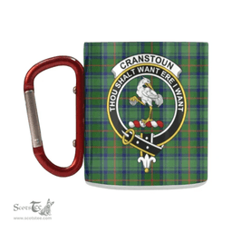 Scottish Cranstoun Family Crest and Green Tartan Personalized Coffee Mugs Scotland Gifts Scottish Plaid Tartan Plaid