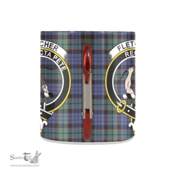 Scottish Fletcher Family Crest and Violet - Green Tartan Personalized Coffee Mugs Scotland Gifts Scottish Plaid Tartan Plaid