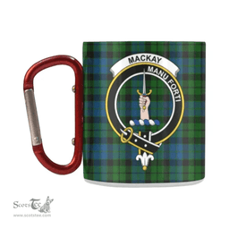 Scottish Mackay Family Crest and Green - Blue Tartan Personalized Coffee Mugs Scotland Gifts Scottish Plaid Tartan Plaid