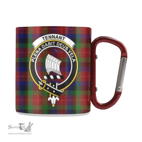 Scottish Tennant Family Crest and Red, Blue - Green Tartan Personalized Coffee Mugs Scotland Gifts Scottish Plaid Tartan Plaid