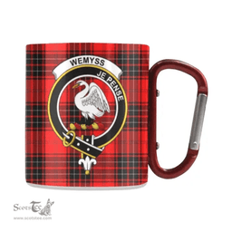 Scottish Wemyss Family Crest and Red - Black Tartan Personalized Coffee Mugs Scotland Gifts Scottish Plaid Tartan Plaid