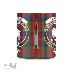 Scottish Tennant Family Crest and Red, Blue - Green Tartan Personalized Coffee Mugs Scotland Gifts Scottish Plaid Tartan Plaid