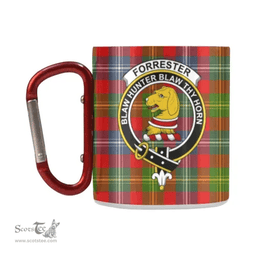 Scottish Forrester Family Crest and Red - Green Tartan Personalized Coffee Mugs Scotland Gifts Scottish Plaid Tartan Plaid