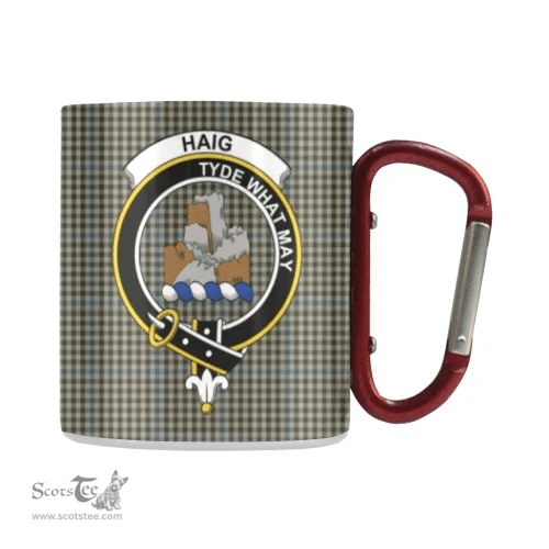 Scottish Haig Check Family Crest and Brown Tartan Personalized Coffee Mugs Scotland Gifts Scottish Plaid Tartan Plaid