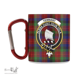 Scottish Tennant Family Crest and Red, Blue - Green Tartan Personalized Coffee Mugs Scotland Gifts Scottish Plaid Tartan Plaid